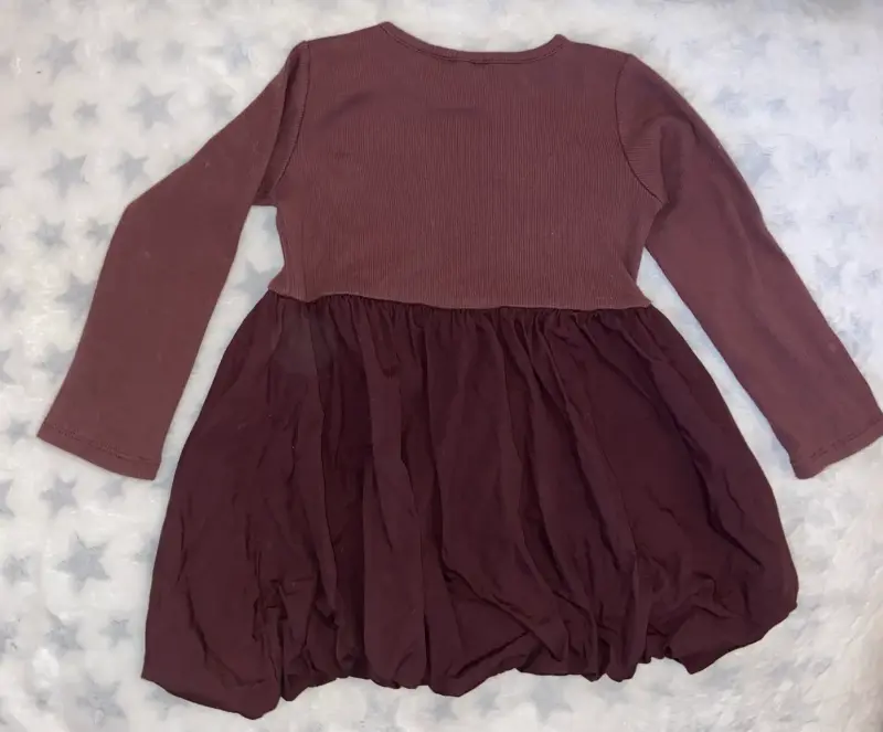 Vestido Zara para niña color burdeos - 3