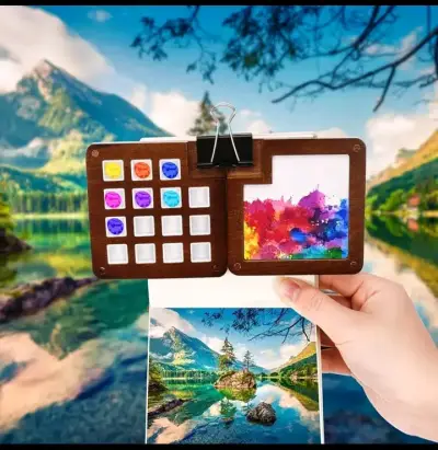 Set de pintura acrílica con cuadernos y pinceles - miniatura 4