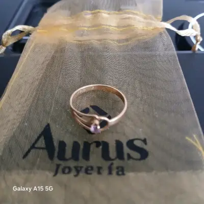Anillo de oro18k con boleta rosa con piedra precio - miniatura 1