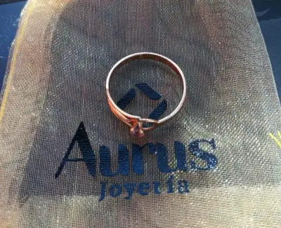 Anillo de oro18k con boleta rosa con piedra precio - miniatura 2