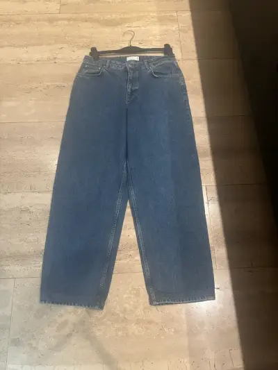Jeans anchos de mezclilla azul - miniatura 1