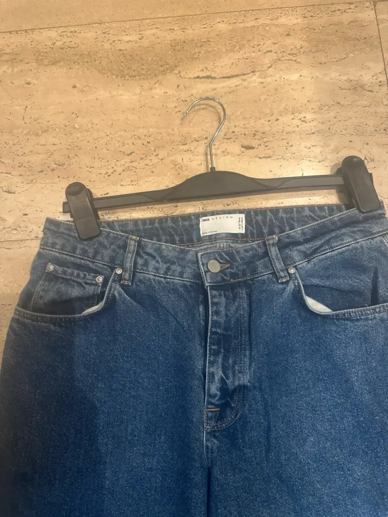 Jeans anchos de mezclilla azul - 2