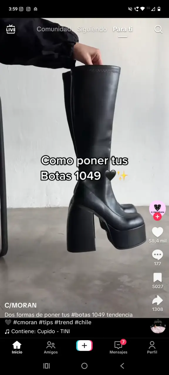 BOTAS NEGRAS ALTAS CMORAN CON CIERRE. - 5