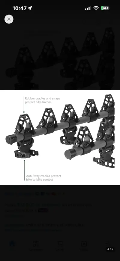 Portabicicletas para auto con soporte de goma - miniatura 1