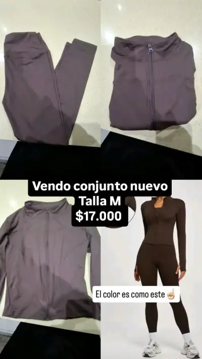 Conjunto deportivo marrón talla M nuevo - miniatura 1
