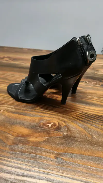 Sandalias negras de cuero Saverio di Ricci - miniatura 2
