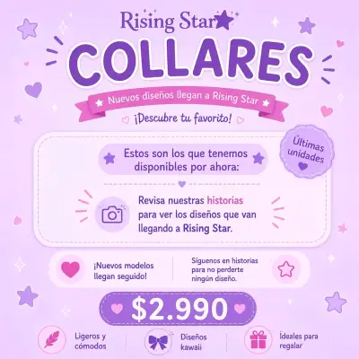 Collares Sanrio y gato Rising Star diseños kawaii - miniatura 1