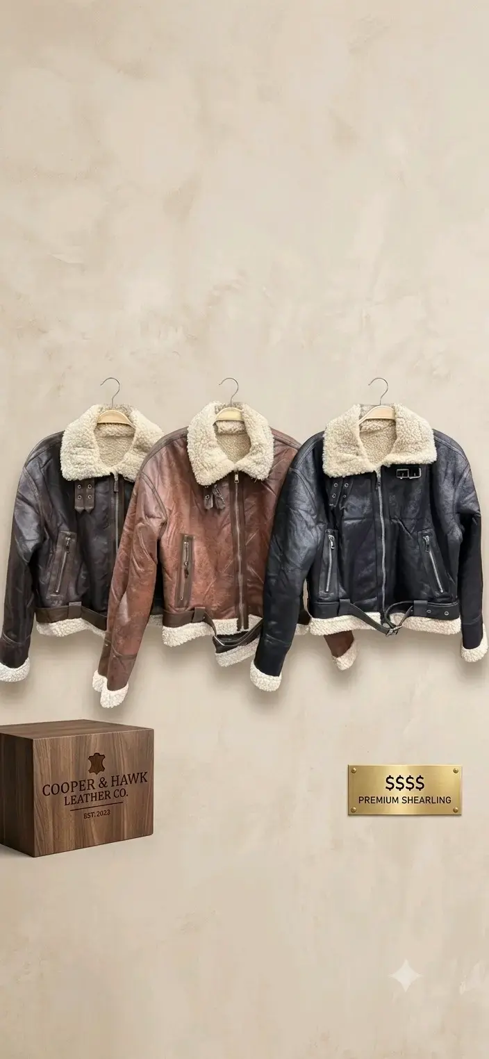 Chaqueta de cuero con forro de lana