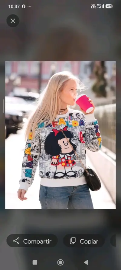 Polerón estampado Mafalda para mujer - miniatura 1