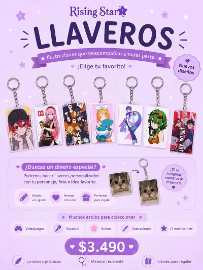 Llavero anime personalizado Rising Star - miniatura 1