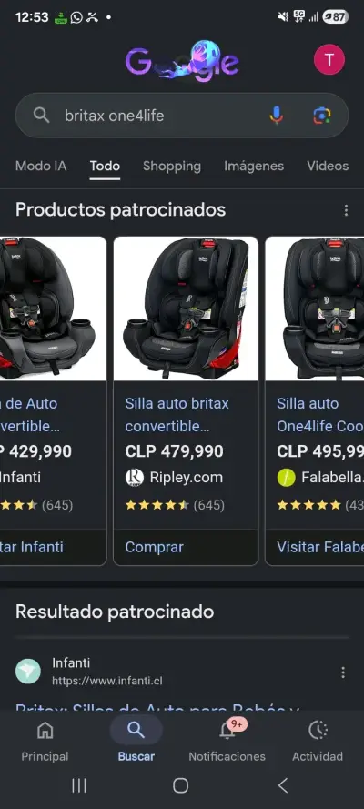 Silla de auto Britax negra para bebé - miniatura 5