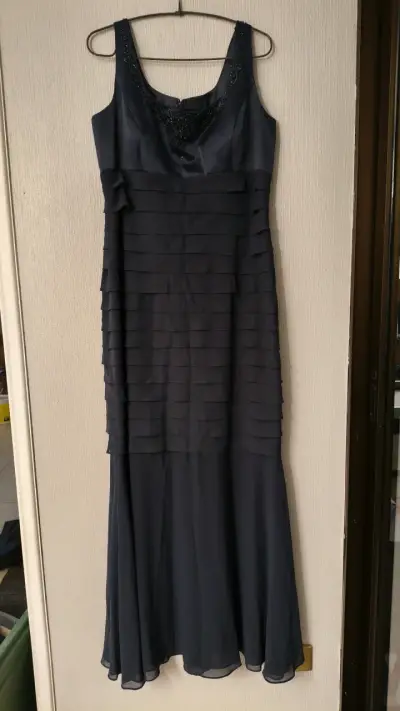 Vestido de noche azul con chaqueta - miniatura 1