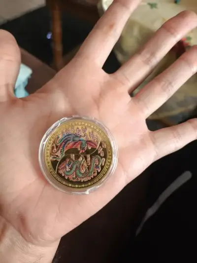 Moneda de Colección Dragón y Fénix - Color Oro y R - miniatura 1