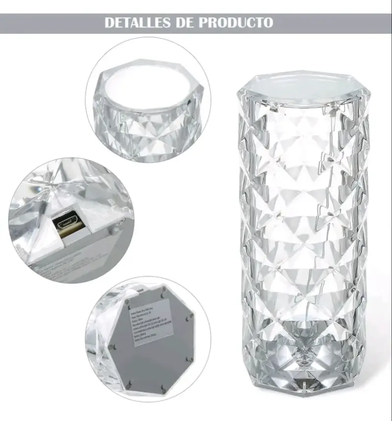 Lámpara táctil USB Rose Diamond - 3