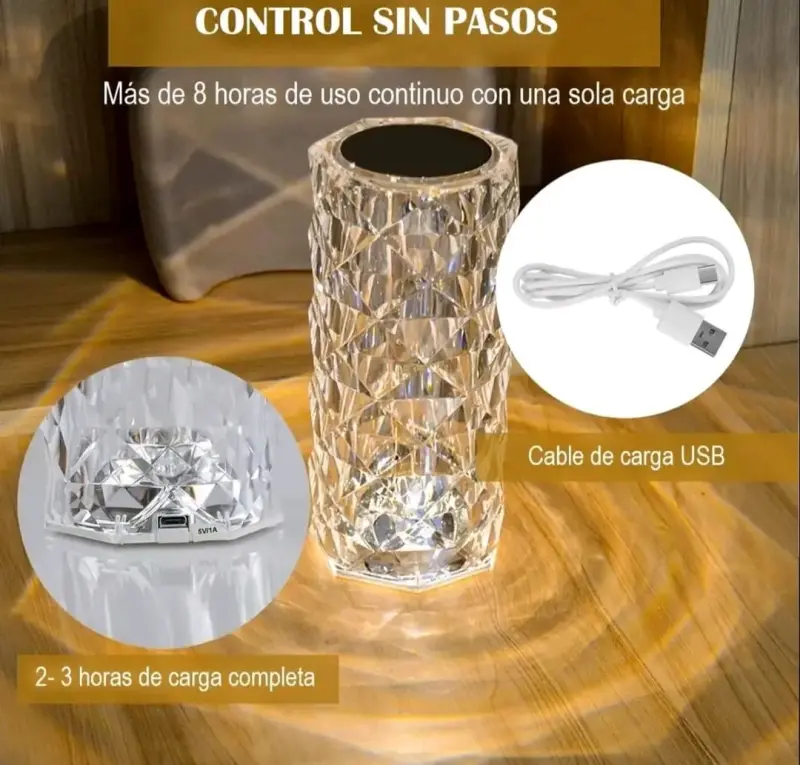 Lámpara táctil USB Rose Diamond - 4