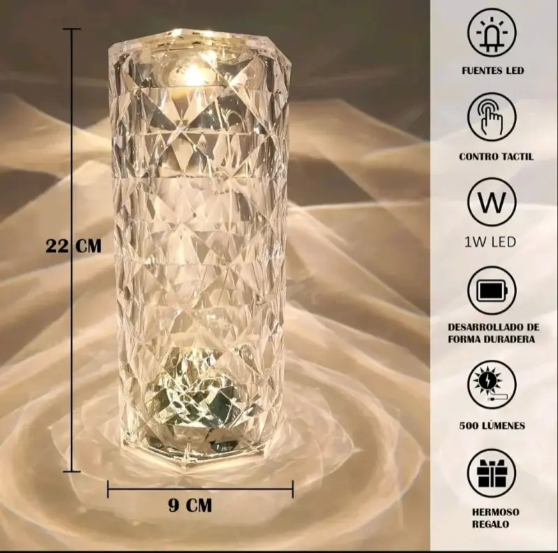 Lámpara táctil USB Rose Diamond - 6