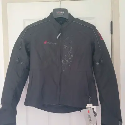 Chaqueta de moto Delano negra con diseño - miniatura 1