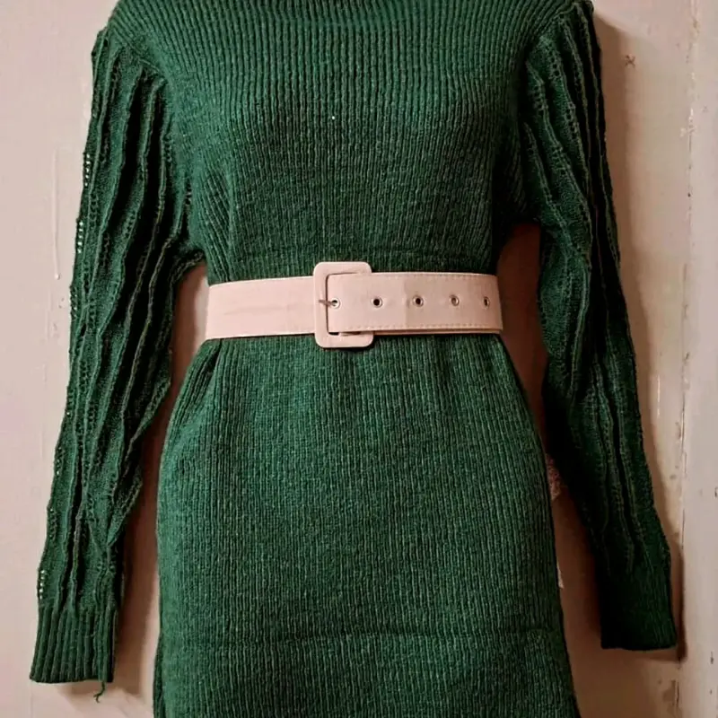 Vestido de lana gruesa (no incluye cinturon) - 5