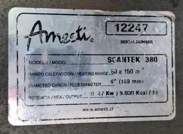Estufa a leña Amesti Scantek 380 - 6