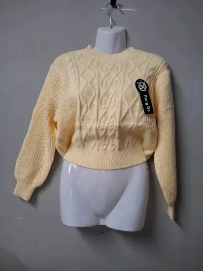 Suéter morado de punto grueso para mujer - miniatura 4