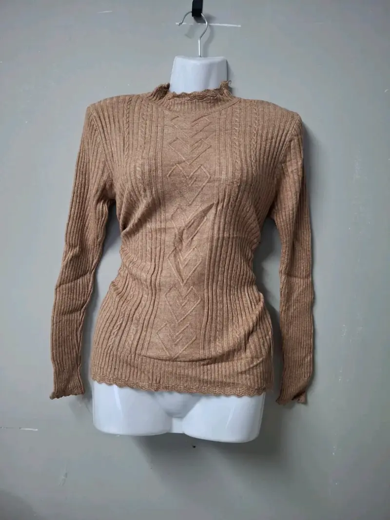 Suéter morado de punto grueso para mujer - 6