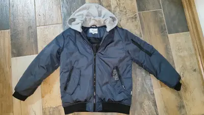 Chaqueta bomber azul con capucha gris - miniatura 2