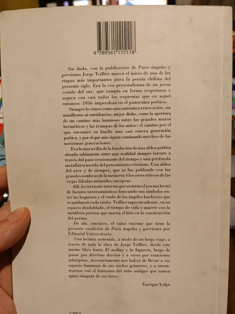 Libro 'Para Ángeles y Gorriones' de Jorge Teillier - 2