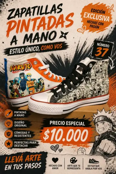 Zapatillas pintadas a mano Frida Kahlo - miniatura 3