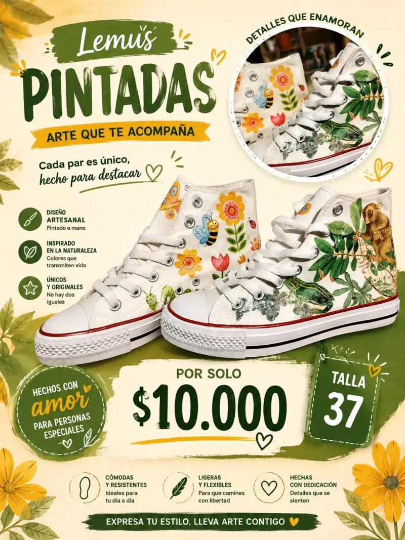 Zapatillas pintadas a mano Frida Kahlo - 4