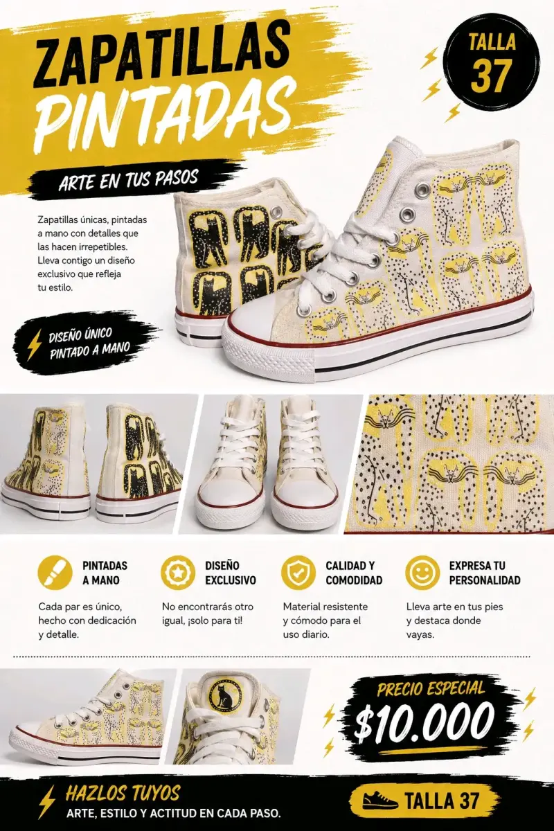 Zapatillas pintadas a mano Frida Kahlo - 5
