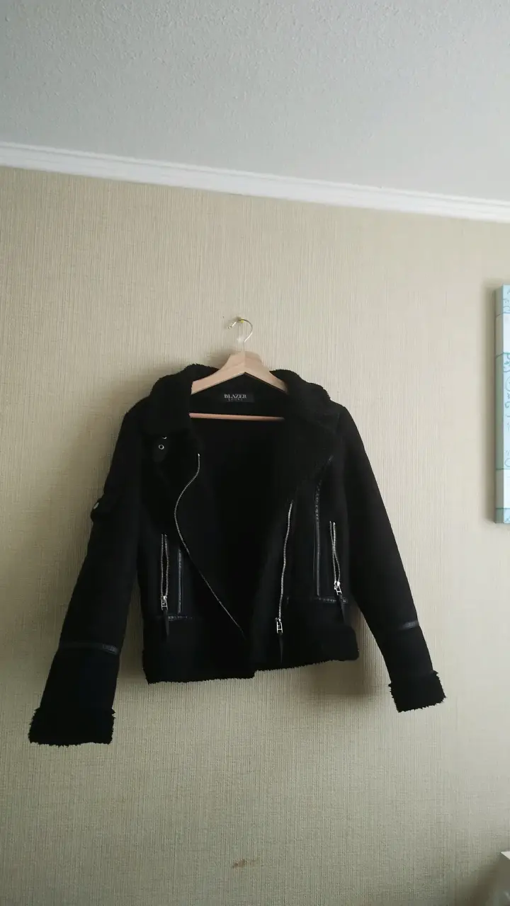 Chaqueta sherpa negra con cierre - 2