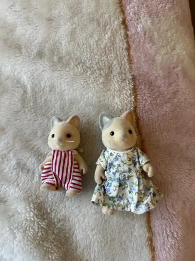 Sylvanian families gatos whiskers vintage 2 unidad - miniatura 1