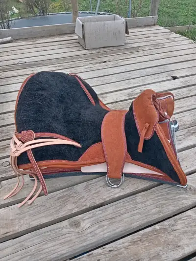 Montura de caballo de cuero chancho - miniatura 6