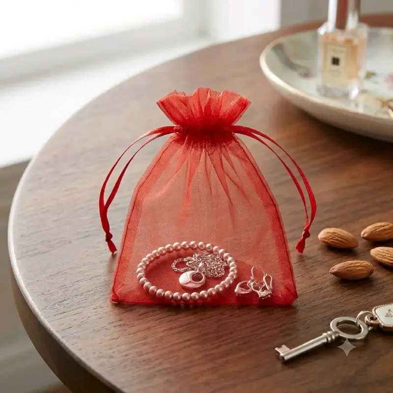 Bolsas de organza rojas 9x12 cm 100 unidades - 2