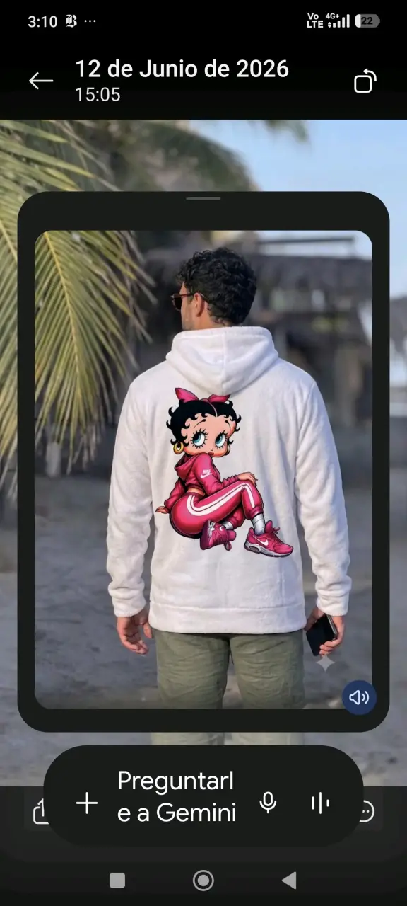 Polerón blanco c/capucha Micropolar diseño - 2