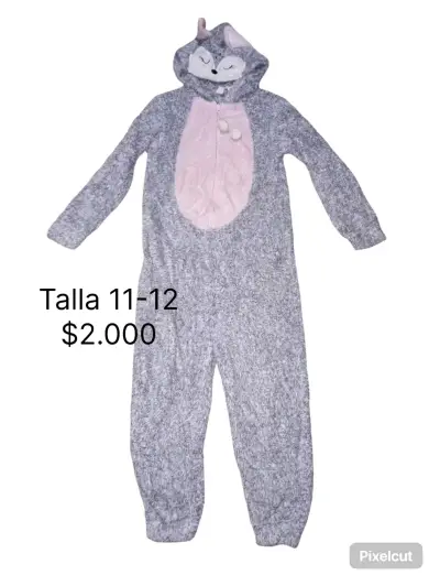 Pijama enterito infantil con capucha de animal - miniatura 1