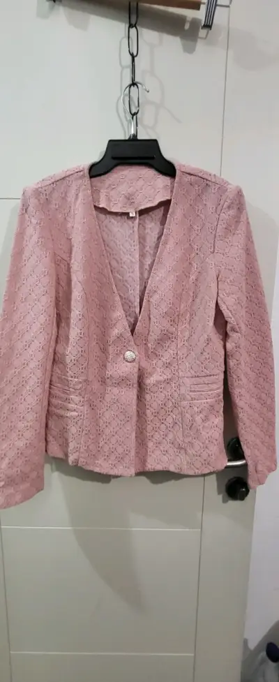 Blazer de encaje rosa para mujer - miniatura 4