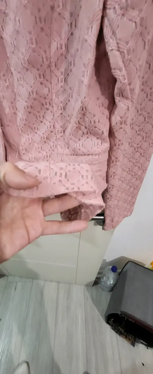 Blazer de encaje rosa para mujer - 5
