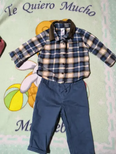 Conjunto infantil camisa y pantalón azul carters - miniatura 1