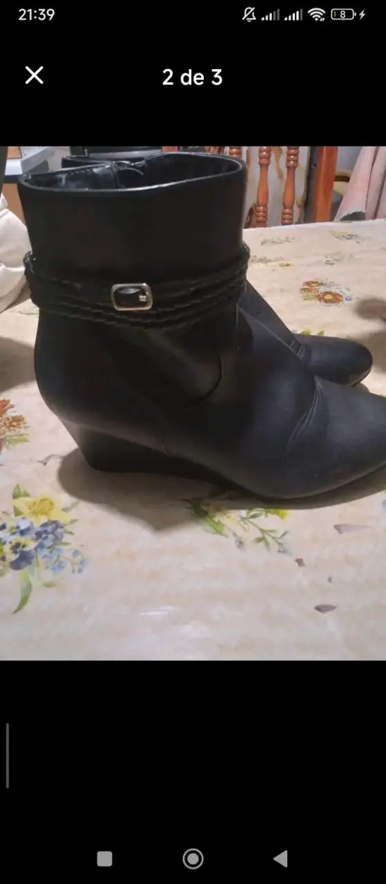 Botines negros de cuero con detalle trenzado - 2