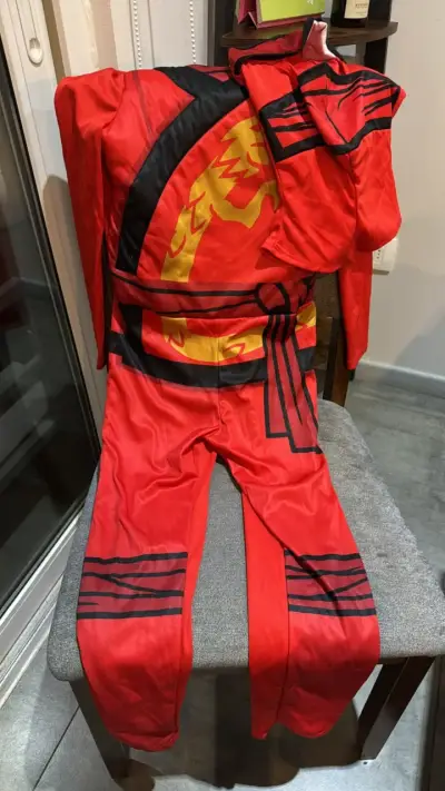 Disfraz infantil de ninja rojo - miniatura 1