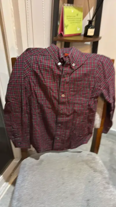 Camisa de cuadros roja para niño - miniatura 1