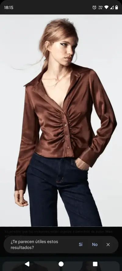 Blusa satinada Zara - miniatura 1