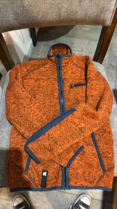 Chaqueta polar naranja con cierre completo - miniatura 1