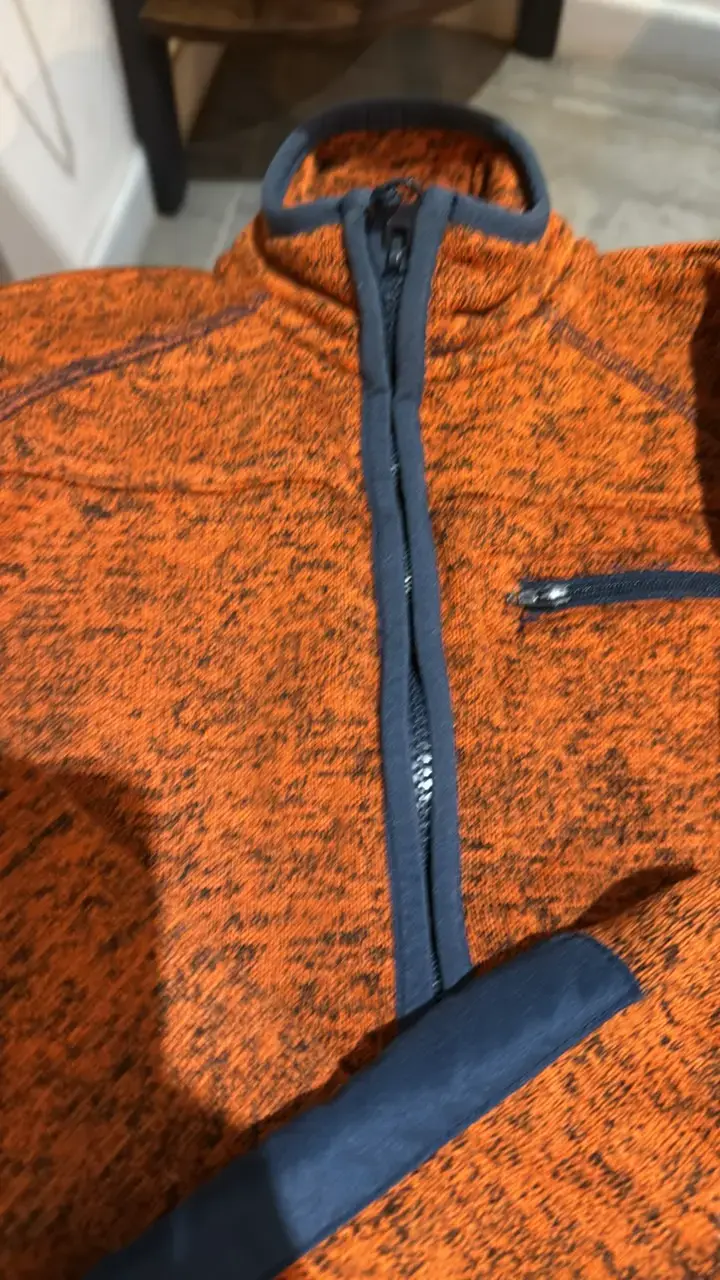 Chaqueta polar naranja con cierre completo - 2