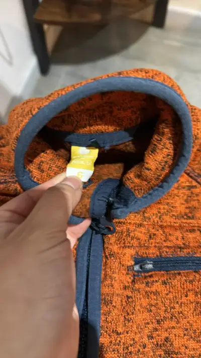 Chaqueta polar naranja con cierre completo - miniatura 3