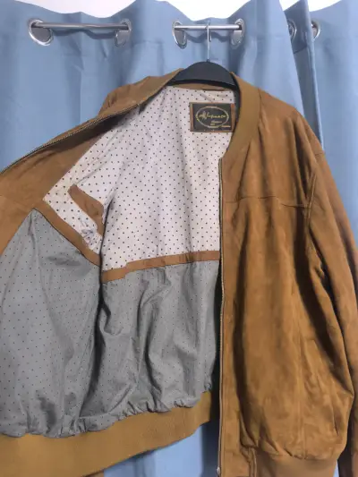 Chaqueta bomber de gamuza marrón - miniatura 2