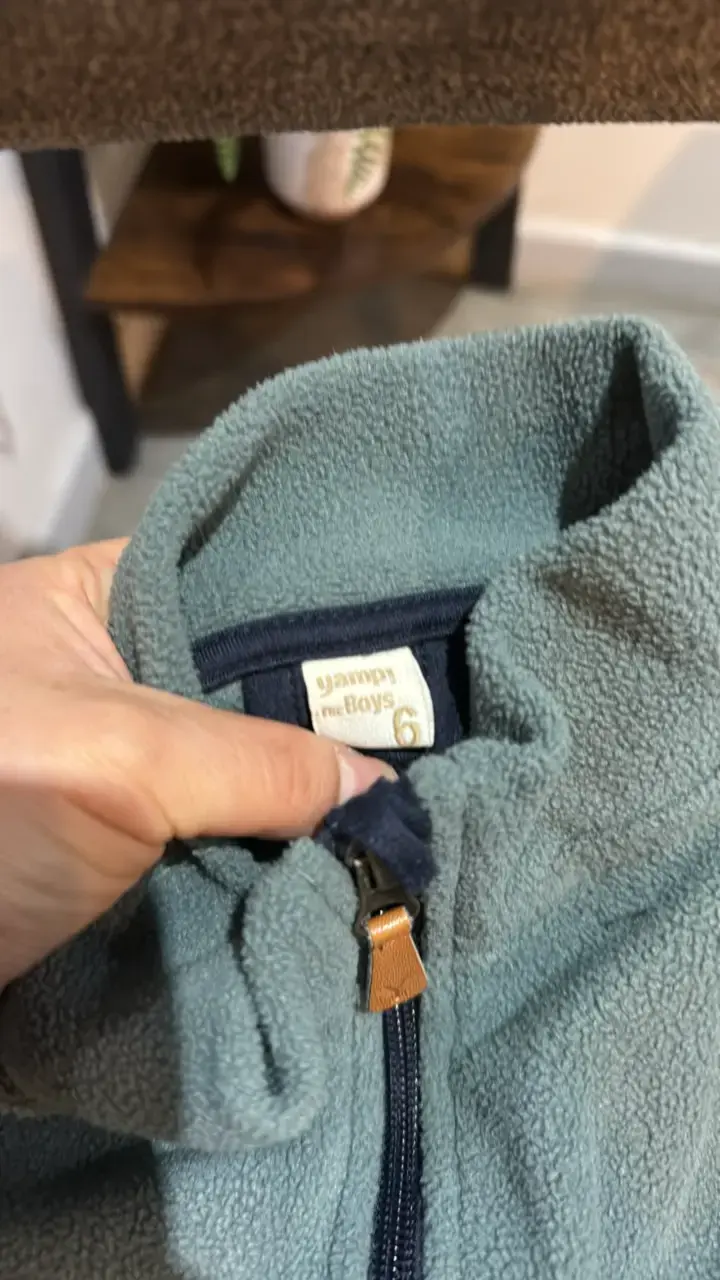 Chaqueta polar verde con cierre - 3