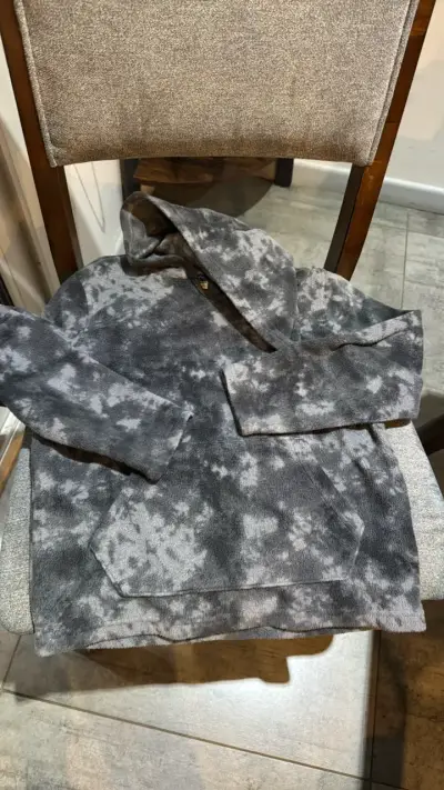 Polerón con capucha gris jaspeado - miniatura 1