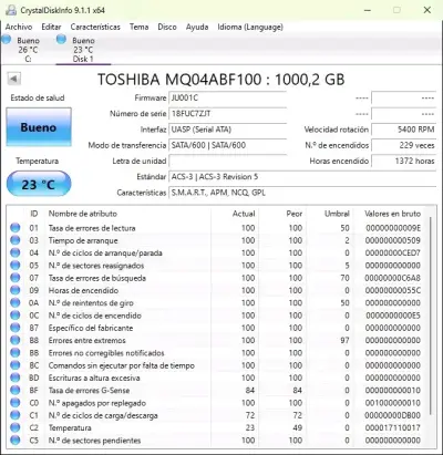 Disco duro Toshiba 1TB MQ04ABF100 - miniatura 2